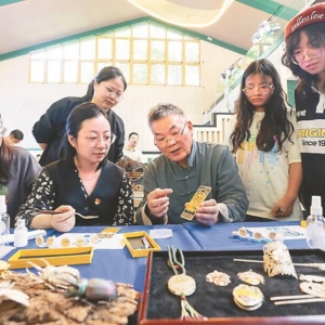 江蘇開放大學(xué)制作“水韻江蘇”掐絲琺瑯文化書簽